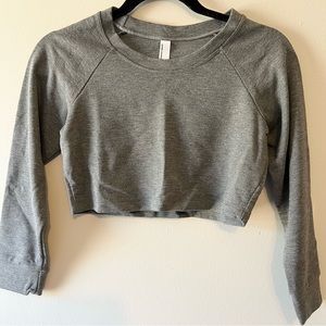 American Apparel Charcoal Dark Gray Raglan 3/4 Sleeve Crop Top